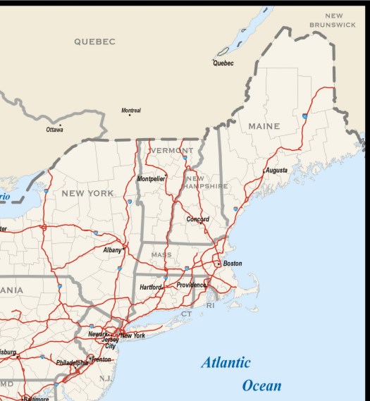 NORTHEAST REGION MAP HIGHWAYS download to your computer